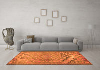 Machine Washable Persian Orange Traditional Rug, wshtr4509org