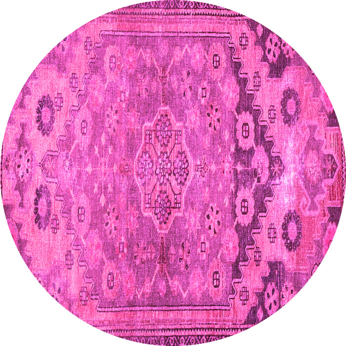 Round Persian Pink Traditional Rug, tr4509pnk