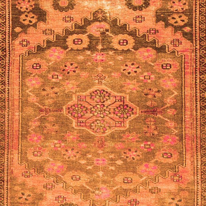 Serging Thickness of Machine Washable Persian Orange Traditional Area Rugs, wshtr4509org