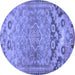 Round Persian Blue Traditional Rug, tr4509blu