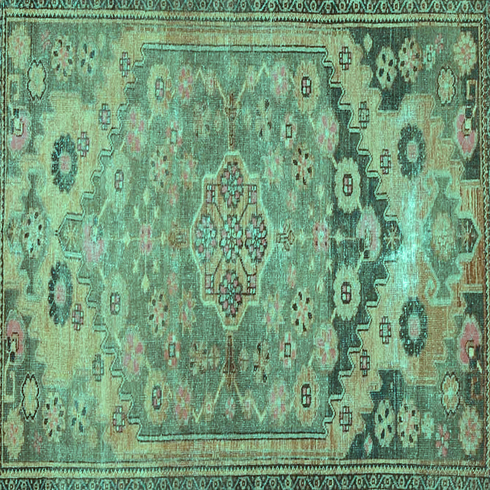 Square Persian Turquoise Traditional Rug, tr4509turq
