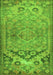 Serging Thickness of Machine Washable Persian Green Traditional Area Rugs, wshtr4509grn