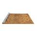 Sideview of Machine Washable Persian Brown Traditional Rug, wshtr4509brn
