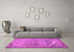 Machine Washable Persian Purple Traditional Area Rugs in a Living Room, wshtr4509pur