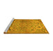 Sideview of Machine Washable Persian Yellow Traditional Rug, wshtr4509yw