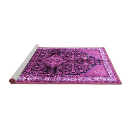 Sideview of Machine Washable Persian Purple Traditional Area Rugs, wshtr450pur