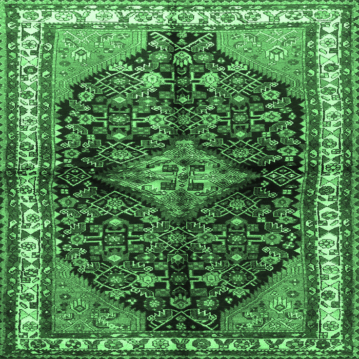 Square Persian Emerald Green Traditional Rug, tr450emgrn