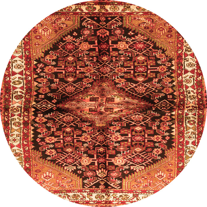 Square Persian Orange Traditional Rug, tr450org