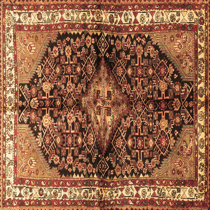 Square Persian Brown Traditional Rug, tr450brn