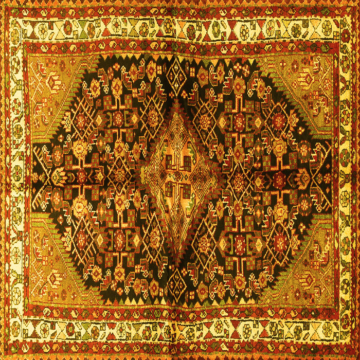 Square Persian Yellow Traditional Rug, tr450yw