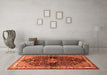 Machine Washable Persian Orange Traditional Area Rugs in a Living Room, wshtr450org