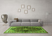 Machine Washable Persian Green Traditional Area Rugs in a Living Room,, wshtr450grn