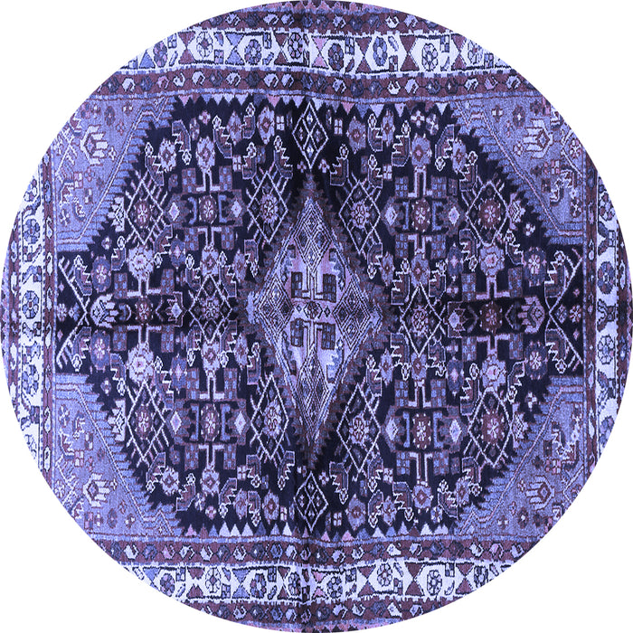 Round Persian Blue Traditional Rug, tr450blu