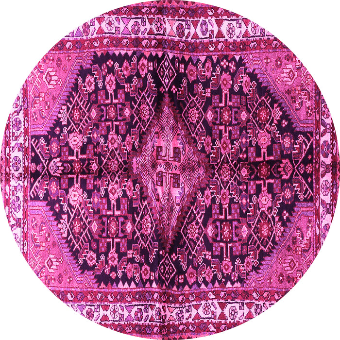 Round Persian Pink Traditional Rug, tr450pnk