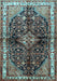 Machine Washable Persian Light Blue Traditional Rug, wshtr450lblu