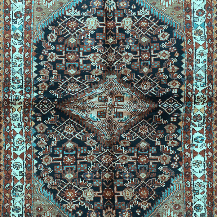 Machine Washable Persian Light Blue Traditional Rug, wshtr450lblu
