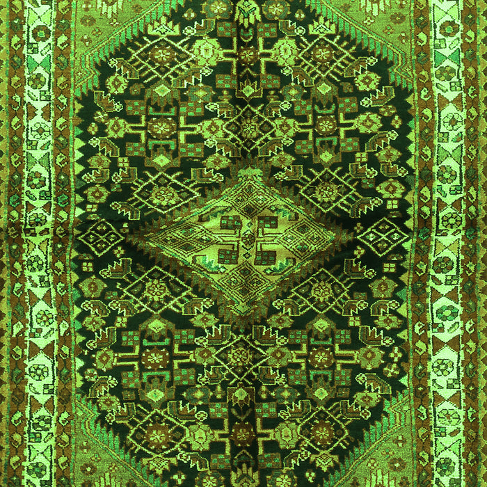 Serging Thickness of Machine Washable Persian Green Traditional Area Rugs, wshtr450grn