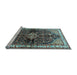 Sideview of Machine Washable Persian Light Blue Traditional Rug, wshtr450lblu