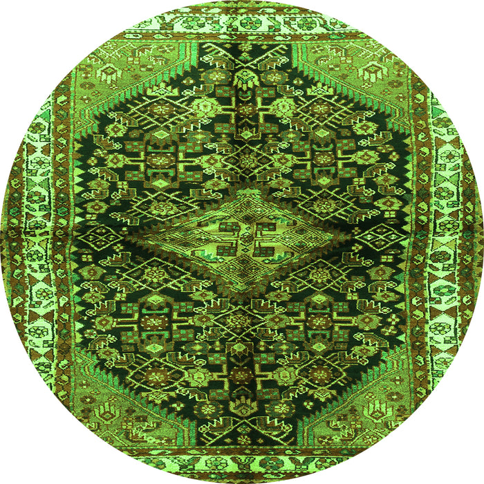Square Persian Green Traditional Rug, tr450grn