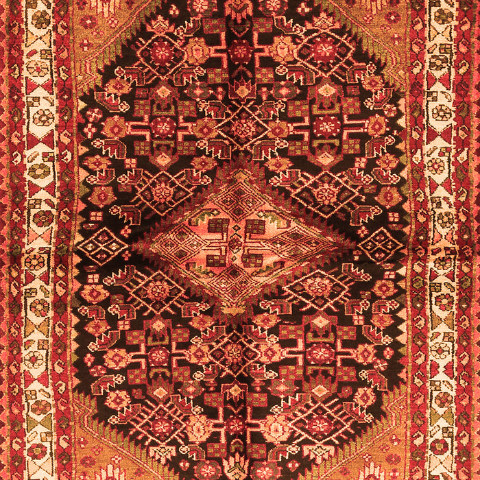 Serging Thickness of Machine Washable Persian Orange Traditional Area Rugs, wshtr450org