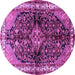 Round Persian Purple Traditional Rug, tr450pur