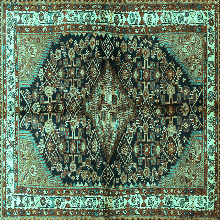 Square Persian Turquoise Traditional Rug, tr450turq