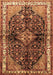 Machine Washable Persian Brown Traditional Rug, wshtr450brn