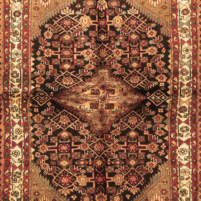 Machine Washable Persian Brown Traditional Rug, wshtr450brn