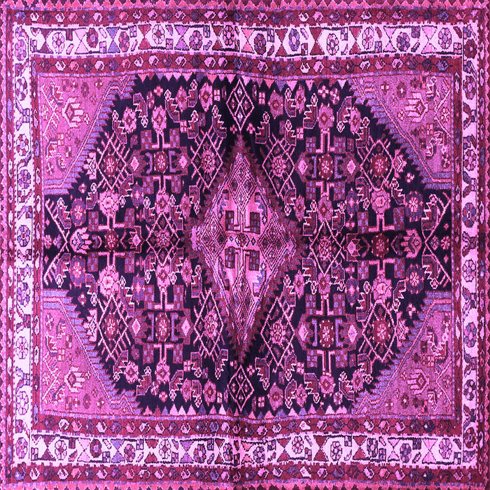 Square Machine Washable Persian Purple Traditional Area Rugs, wshtr450pur