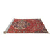 Sideview of Machine Washable Traditional Light Copper Gold Rug, wshtr4510