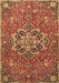 Machine Washable Medallion Brown Traditional Rug, wshtr4510brn