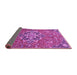 Sideview of Medallion Purple Traditional Rug, tr4510pur