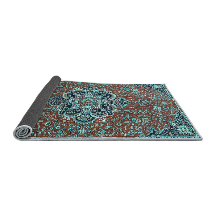 Sideview of Medallion Light Blue Traditional Rug, tr4510lblu