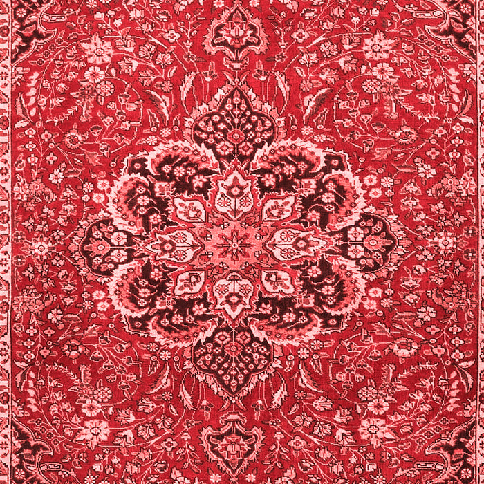 Machine Washable Medallion Red Traditional Rug, wshtr4510red