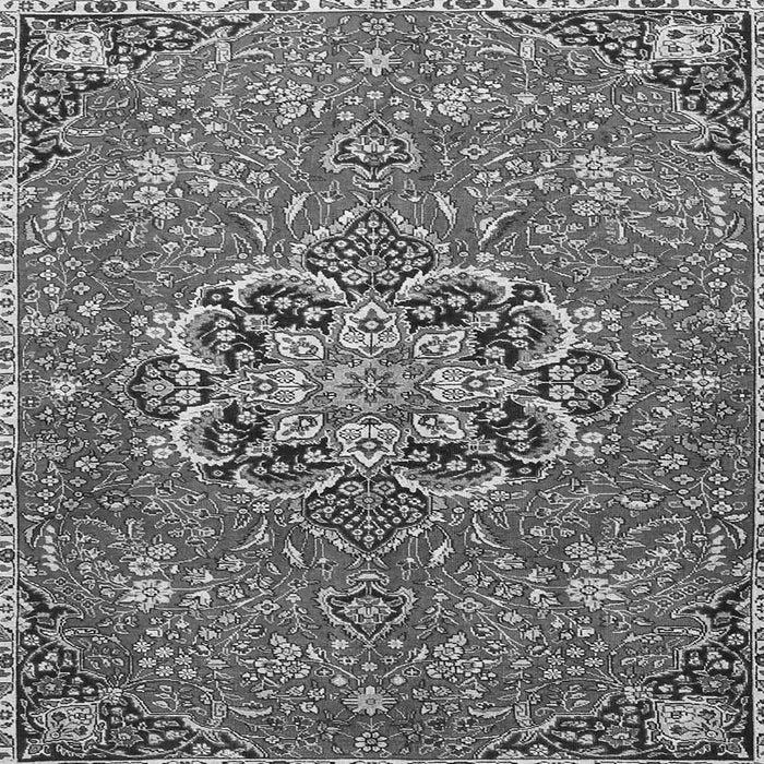 Round Machine Washable Medallion Gray Traditional Rug, wshtr4510gry