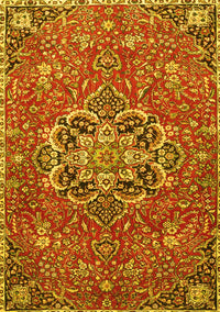 Medallion Yellow Traditional Rug, tr4510yw