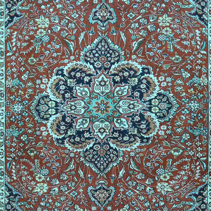 Medallion Light Blue Traditional Rug, tr4510lblu