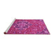 Sideview of Machine Washable Medallion Pink Traditional Rug, wshtr4510pnk