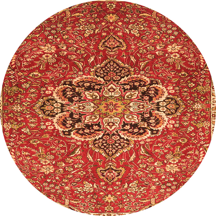 Square Medallion Orange Traditional Rug, tr4510org