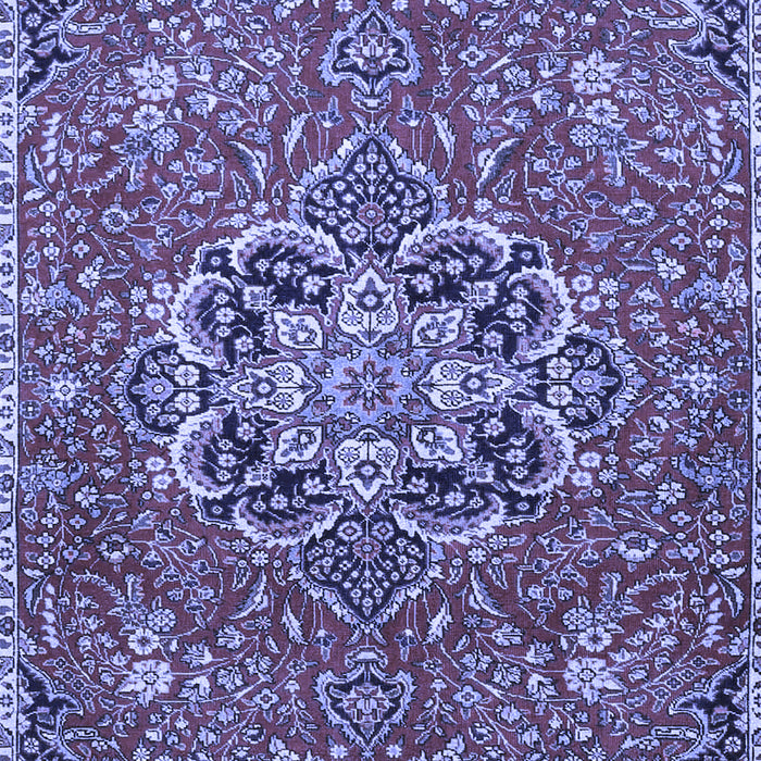 Machine Washable Medallion Blue Traditional Rug, wshtr4510blu