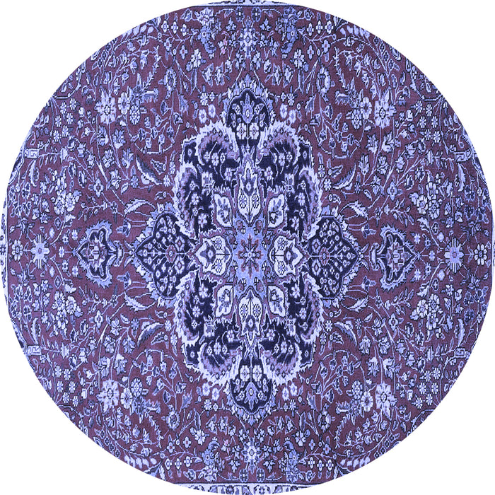 Round Medallion Blue Traditional Rug, tr4510blu