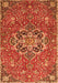 Serging Thickness of Machine Washable Medallion Orange Traditional Area Rugs, wshtr4510org