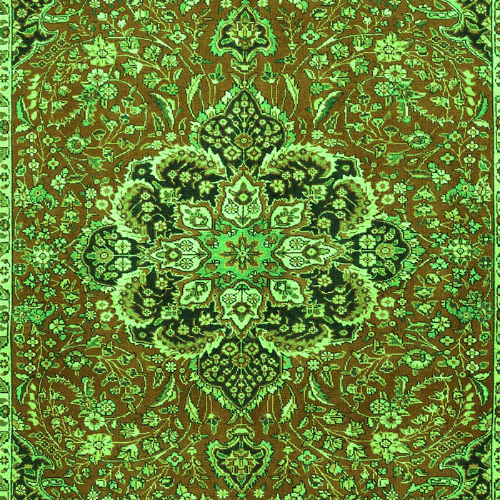 Serging Thickness of Machine Washable Medallion Green Traditional Area Rugs, wshtr4510grn