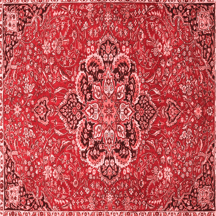 Machine Washable Medallion Red Traditional Rug, wshtr4510red