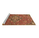 Sideview of Machine Washable Medallion Brown Traditional Rug, wshtr4510brn