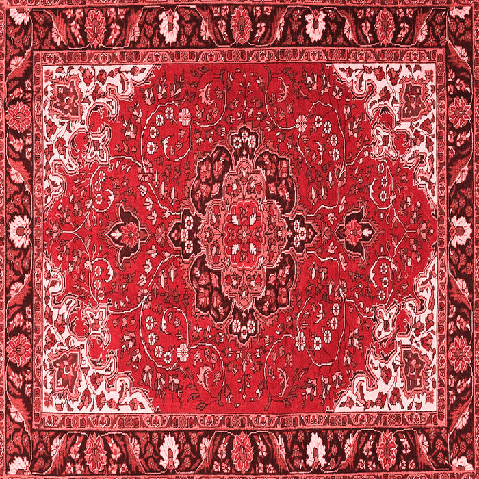 Machine Washable Medallion Red Traditional Rug, wshtr4511red
