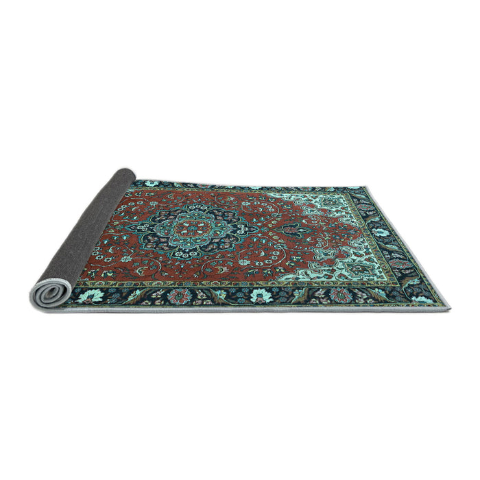 Sideview of Medallion Light Blue Traditional Rug, tr4511lblu