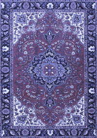 Medallion Blue Traditional Rug, tr4511blu