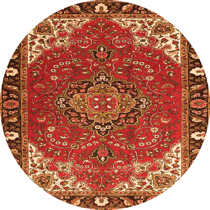 Machine Washable Medallion Orange Traditional Area Rugs, wshtr4511org