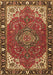 Medallion Brown Traditional Rug, tr4511brn